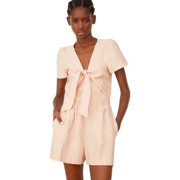 Zara Jumpsuit/Romper With Tie - Picture 2 of 9